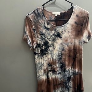 Blue & brown above knee dress, M